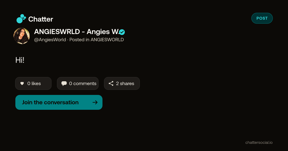ANGIESWRLD - Angies World on Chatter