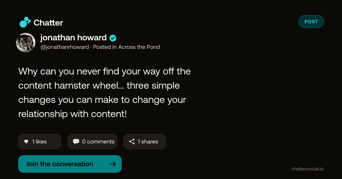 jonathan howard on Chatter