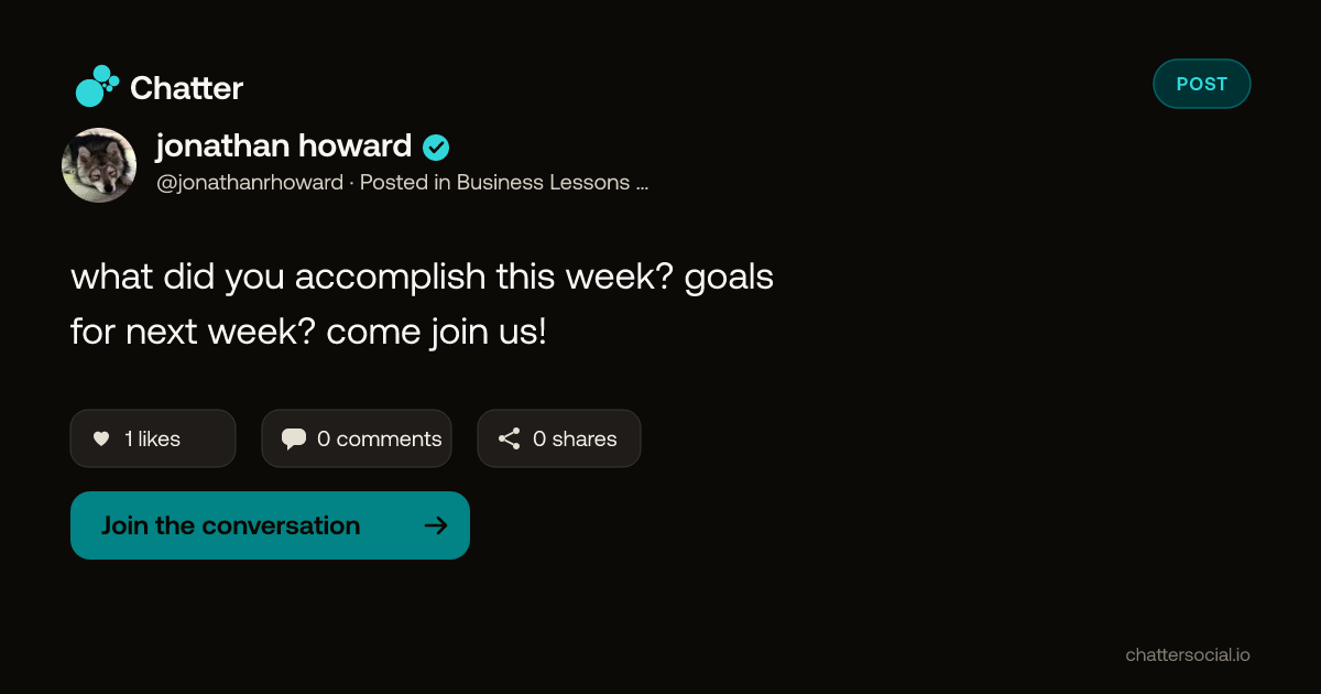jonathan howard on Chatter