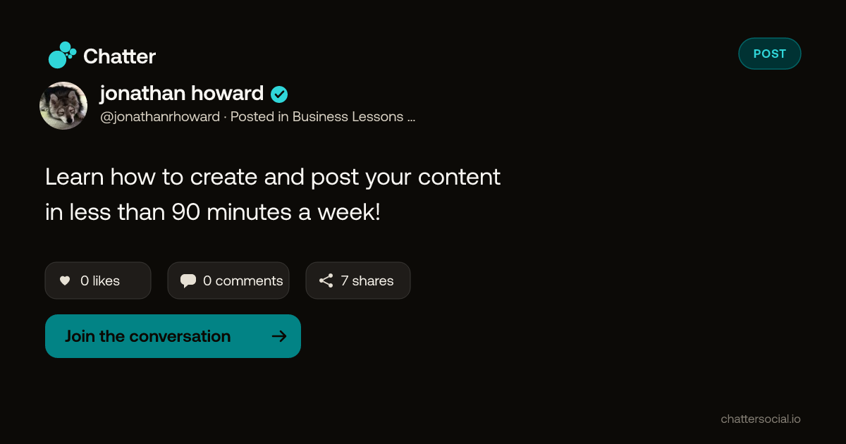 jonathan howard on Chatter