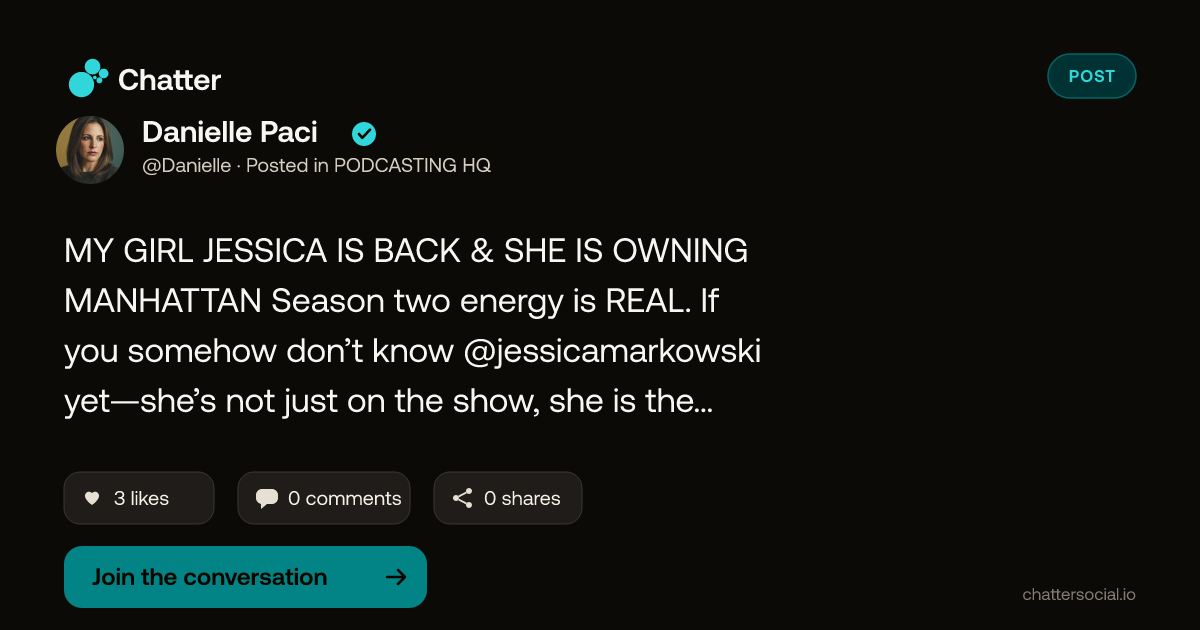 Danielle Paci on Chatter
