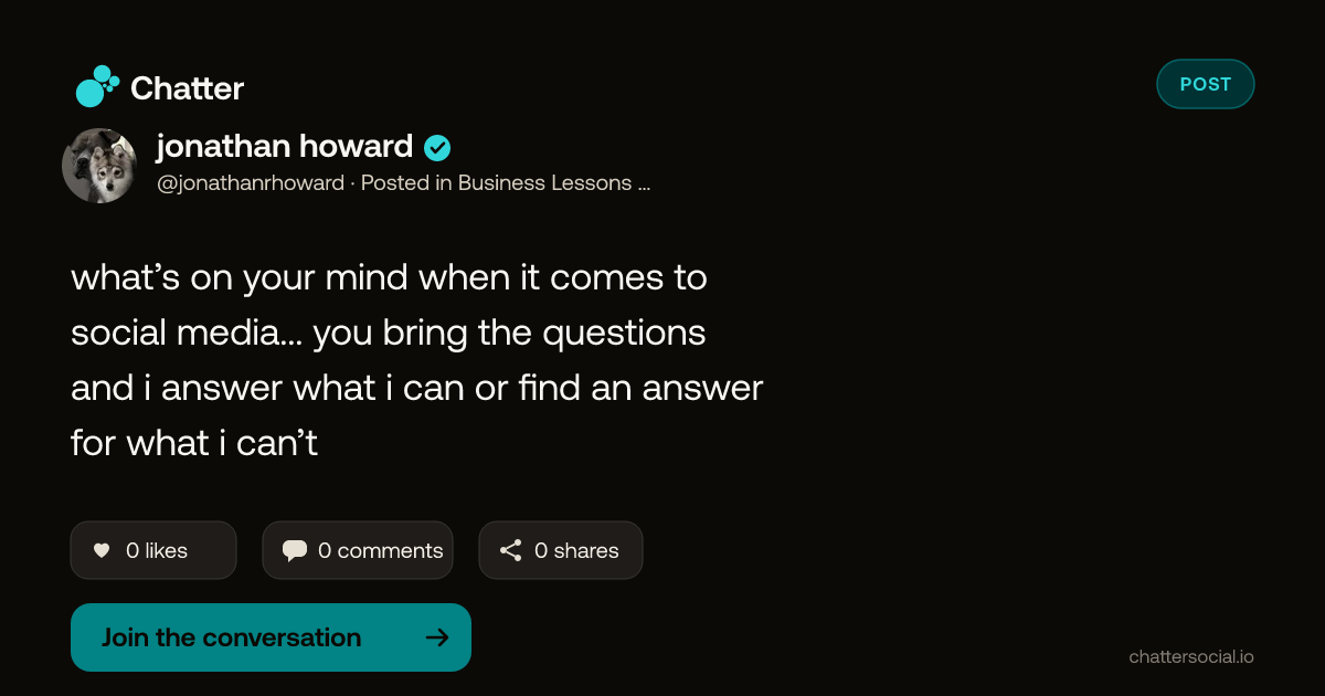 jonathan howard on Chatter