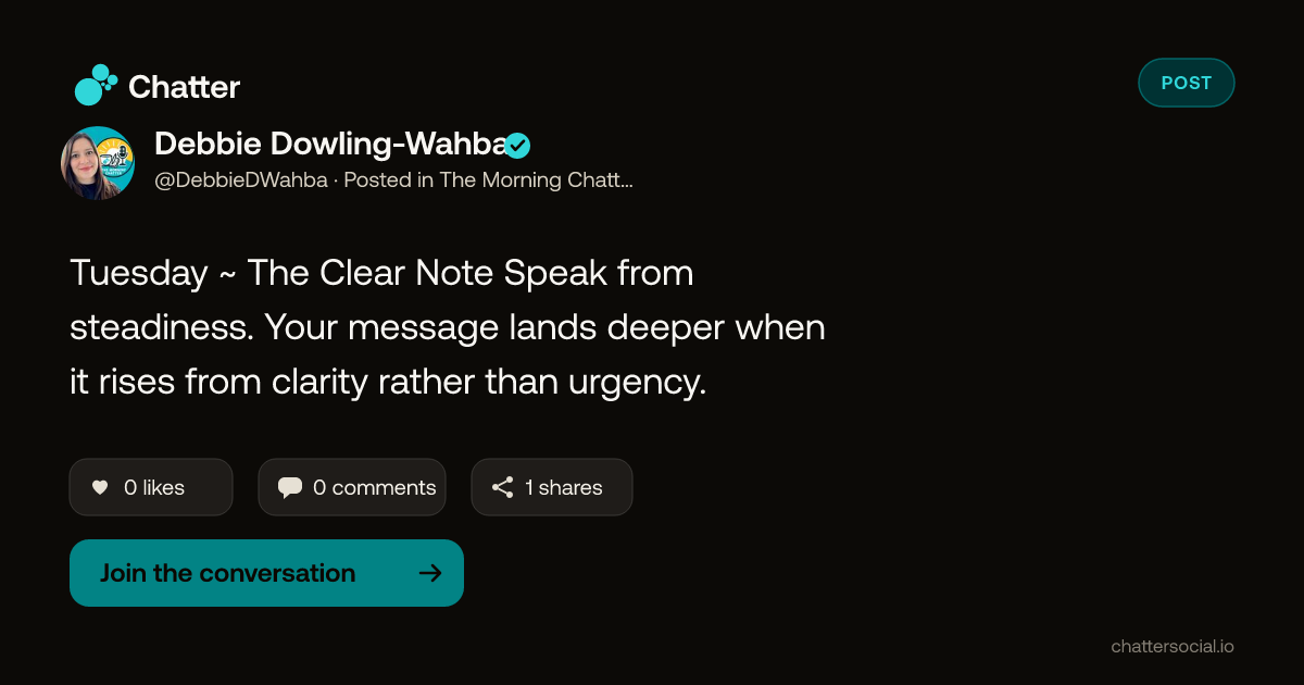 Debbie Dowling-Wahba on Chatter
