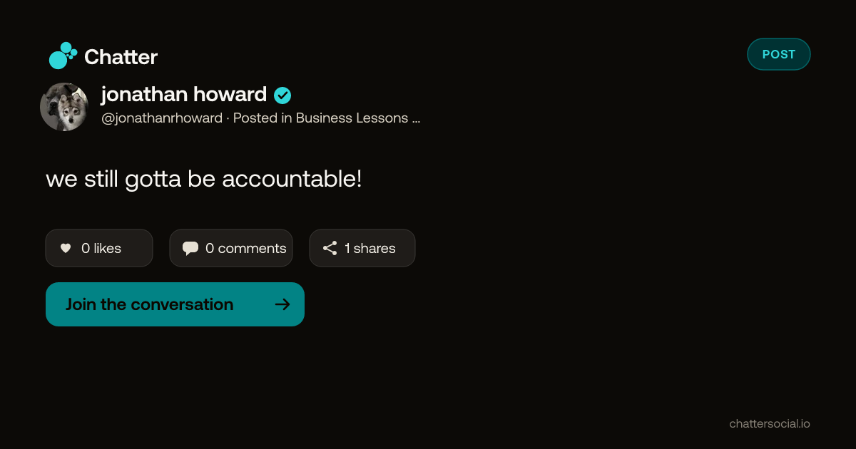 jonathan howard on Chatter
