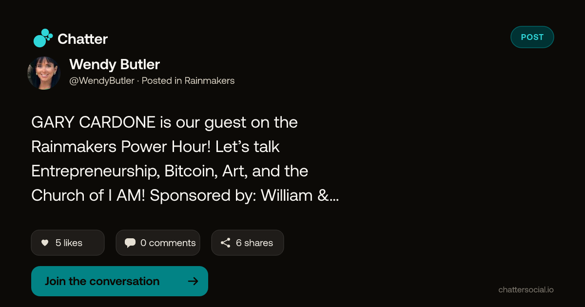 Wendy Butler on Chatter