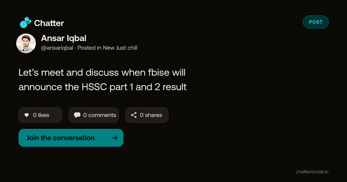 Ansar Iqbal on Chatter
