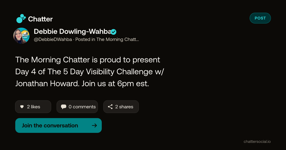 Debbie Dowling-Wahba on Chatter
