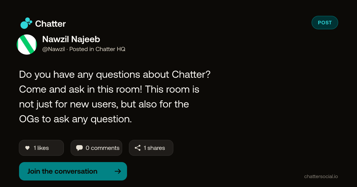 Nawzil Najeeb on Chatter