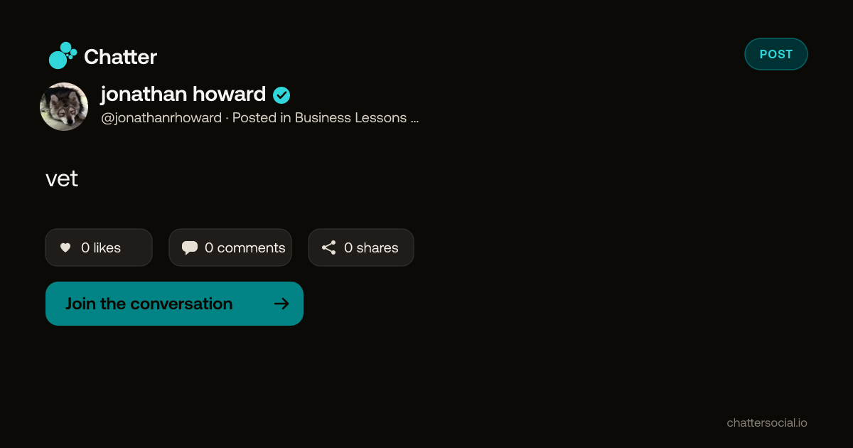 jonathan howard on Chatter