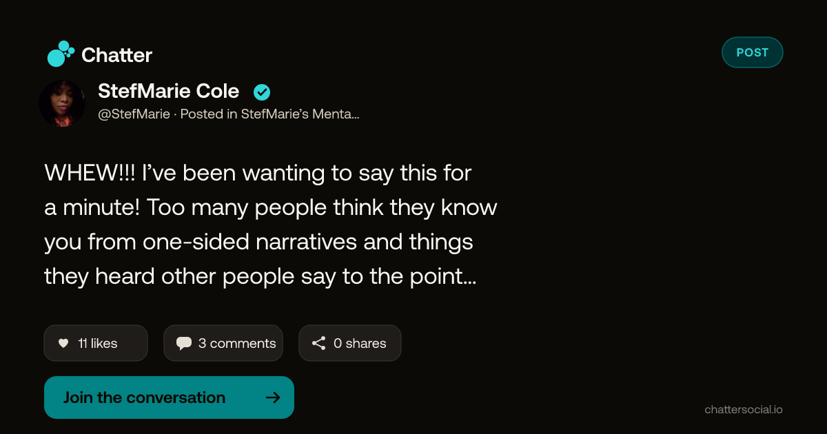 StefMarie Cole on Chatter