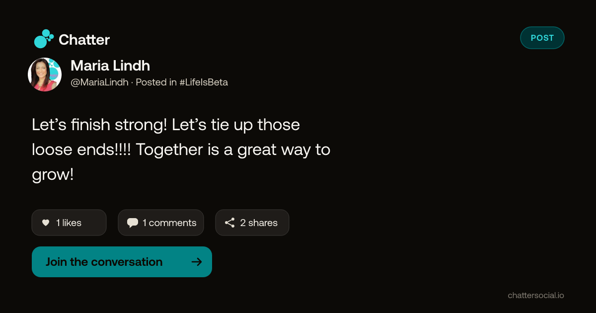 Maria Lindh on Chatter