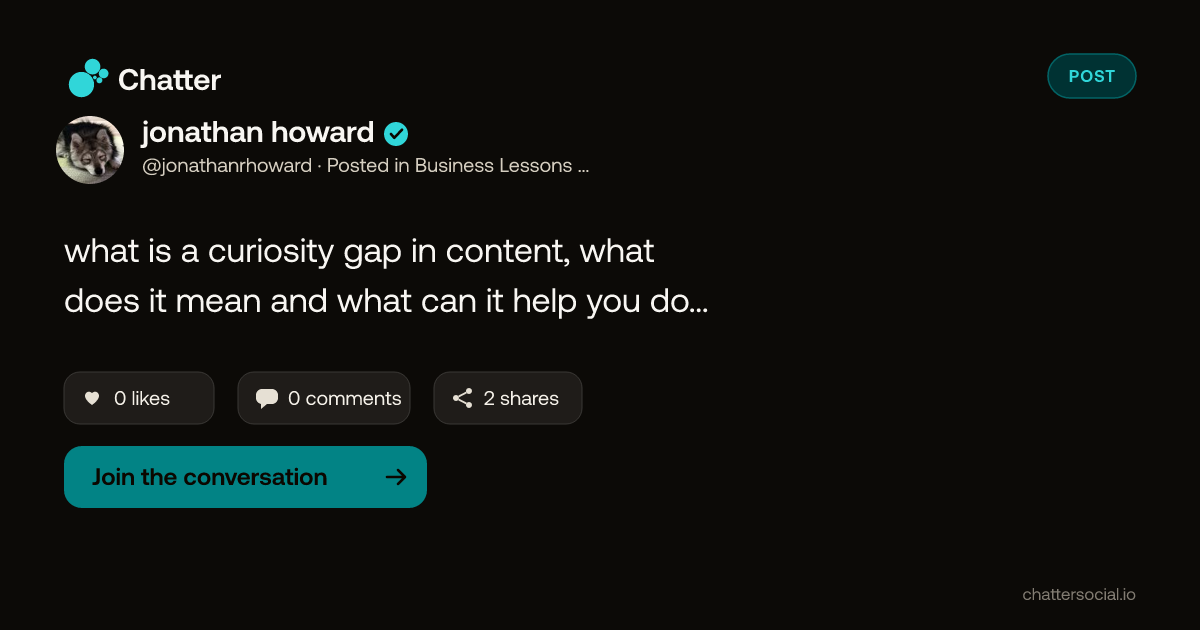jonathan howard on Chatter