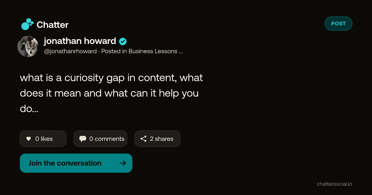jonathan howard on Chatter