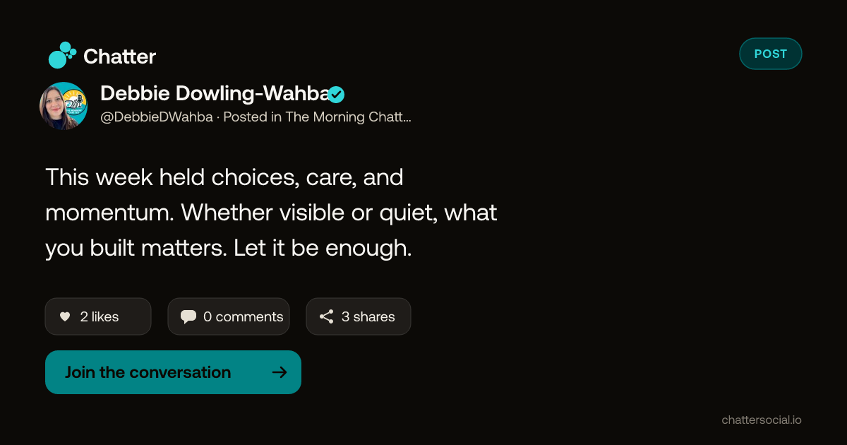 Debbie Dowling-Wahba on Chatter