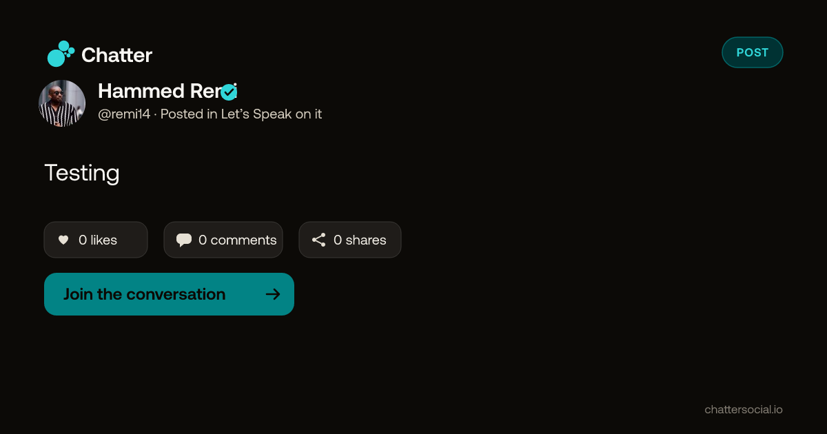 Hammed Remi on Chatter