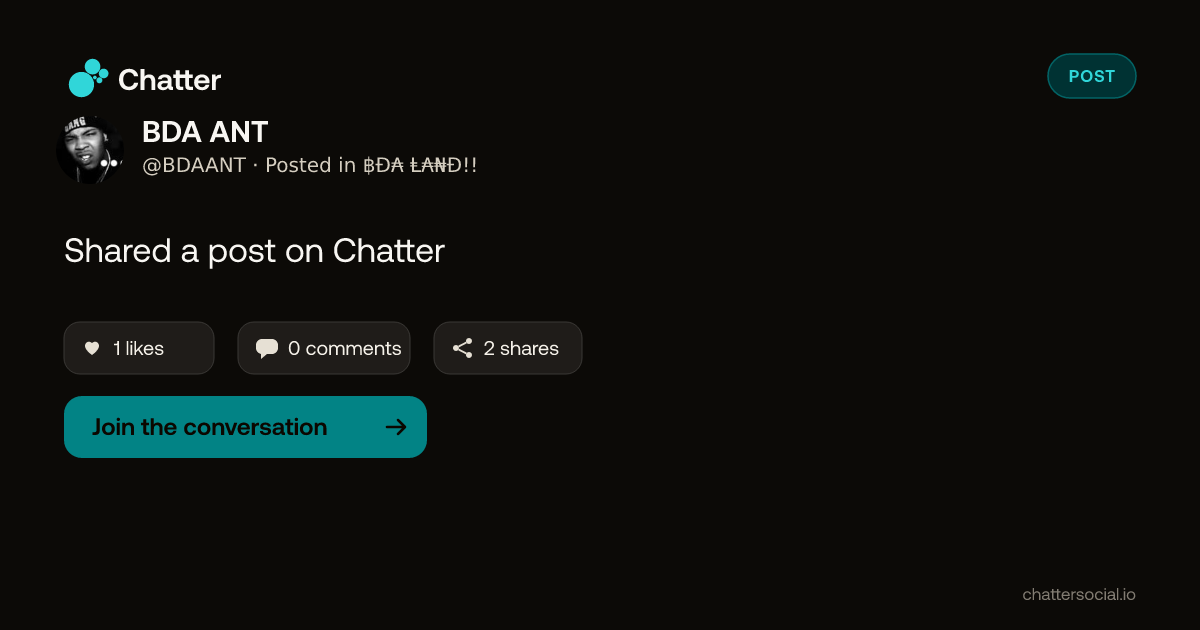 BDA ANT on Chatter