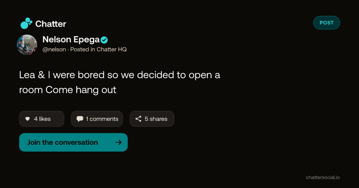 Nelson Epega on Chatter