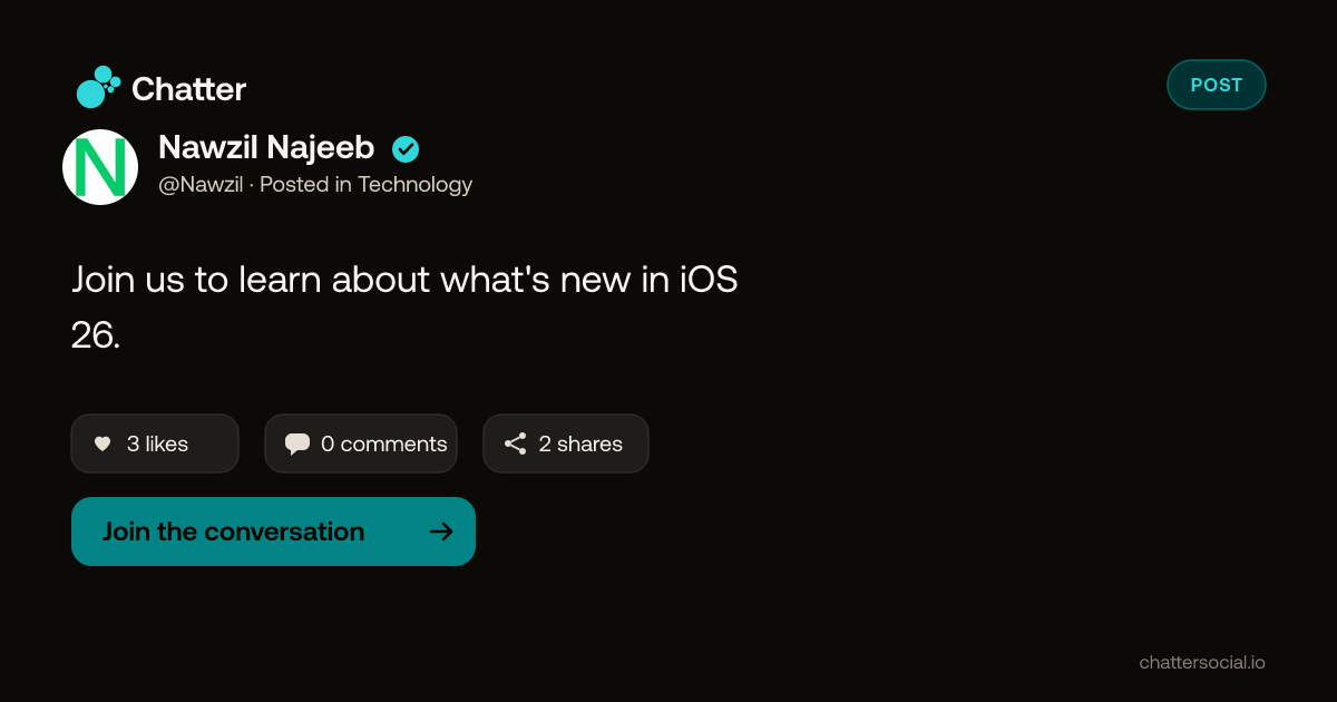 Nawzil Najeeb on Chatter