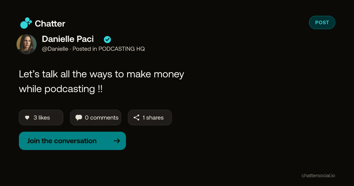 Danielle Paci on Chatter