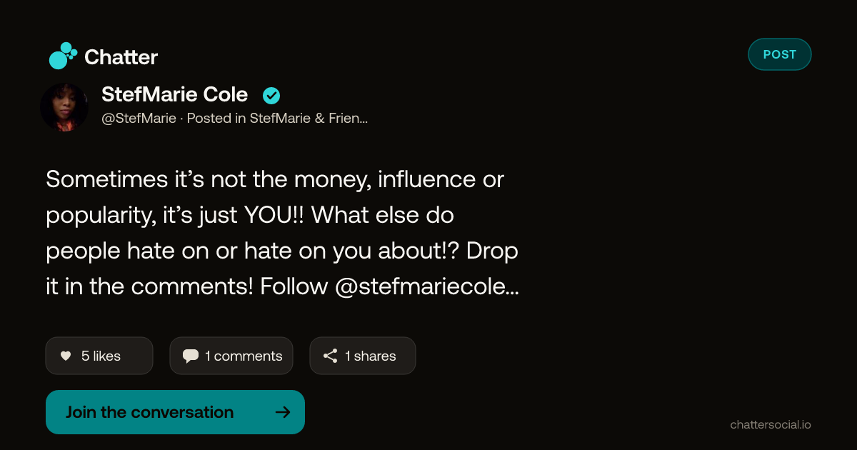 StefMarie Cole on Chatter