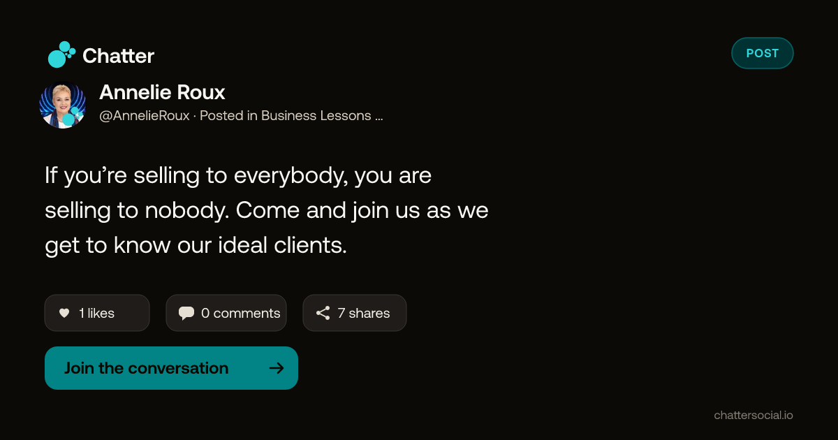 Annelie Roux on Chatter