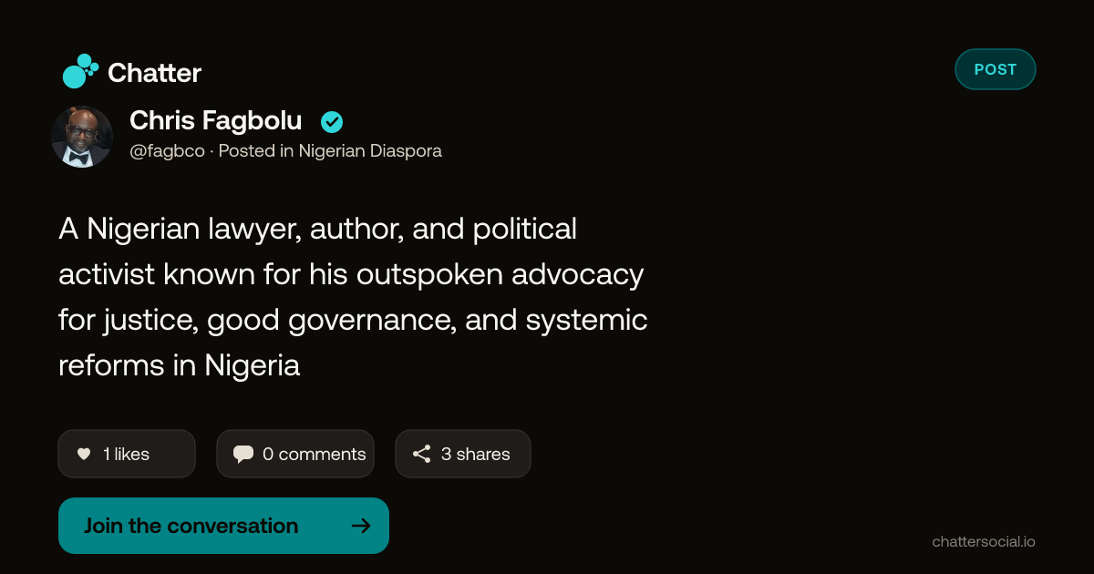 Chris Fagbolu on Chatter