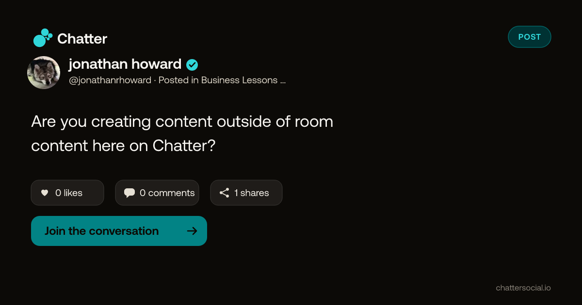 jonathan howard on Chatter