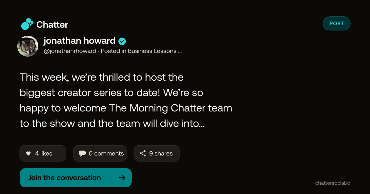 jonathan howard on Chatter