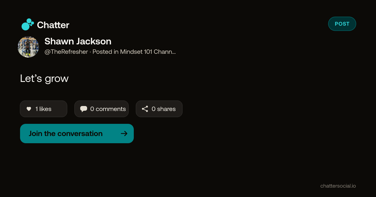 Shawn Jackson on Chatter