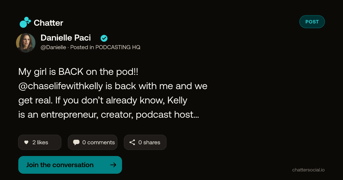 Danielle Paci on Chatter