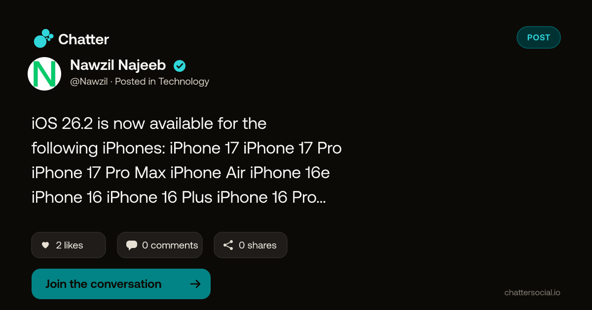 Nawzil Najeeb on Chatter