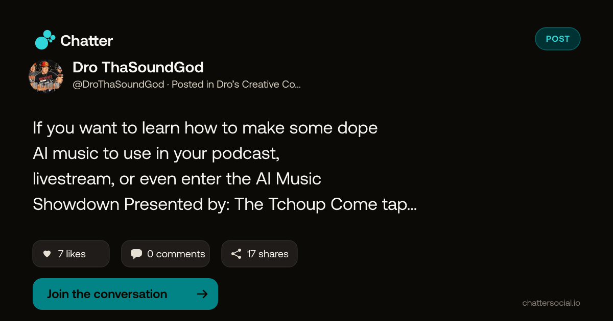 Dro ThaSoundGod on Chatter