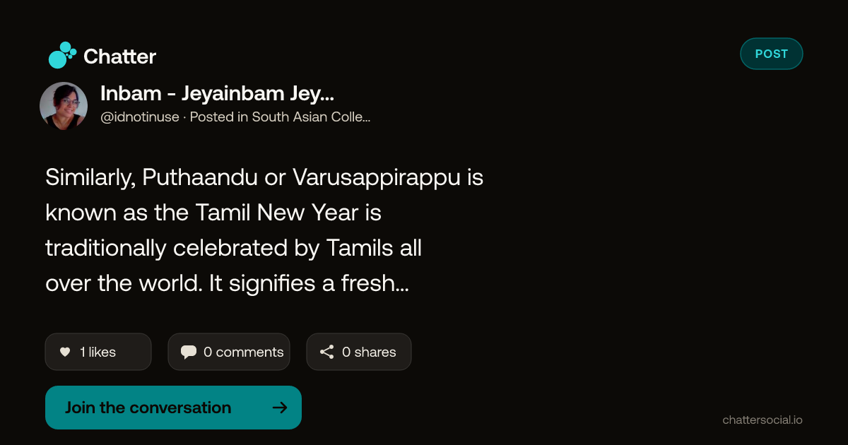 Inbam - Jeyainbam Jeyasingam on Chatter