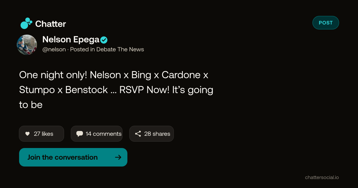 Nelson Epega on Chatter
