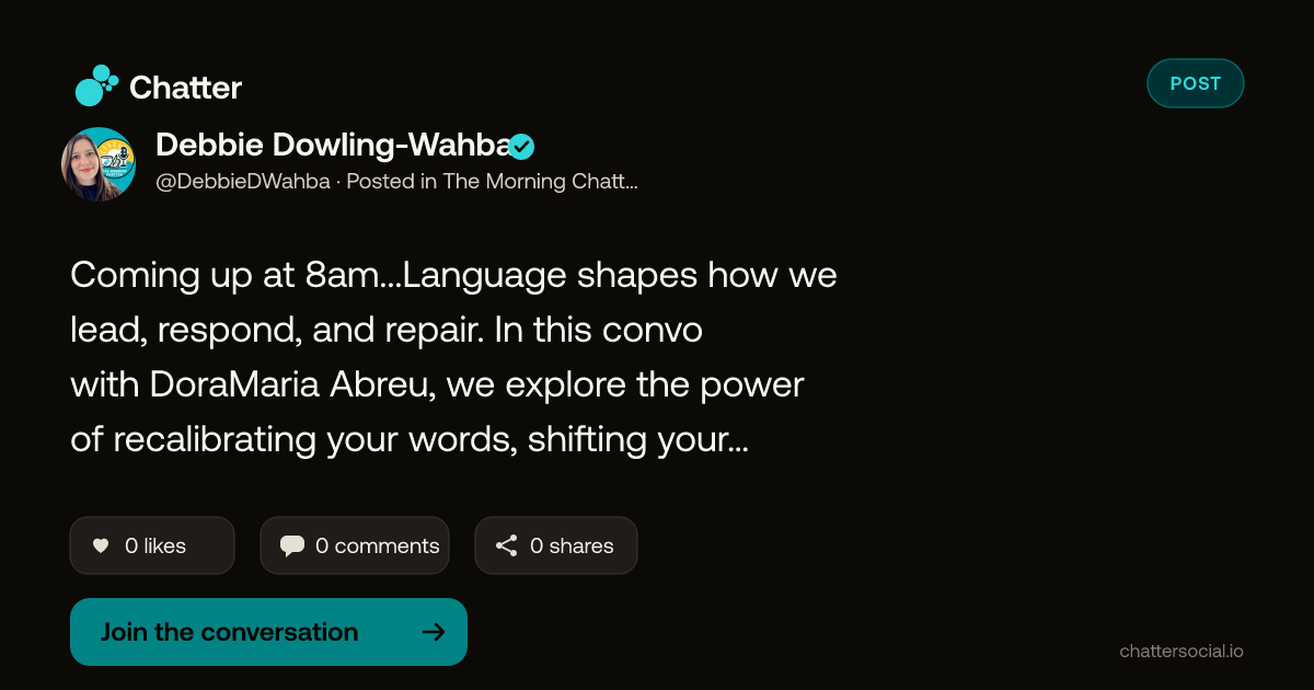 Debbie Dowling-Wahba on Chatter