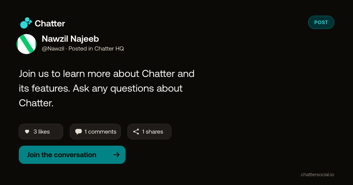 Nawzil Najeeb on Chatter