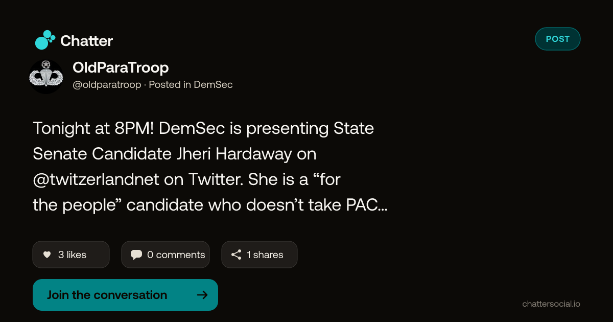 OldParaTroop on Chatter