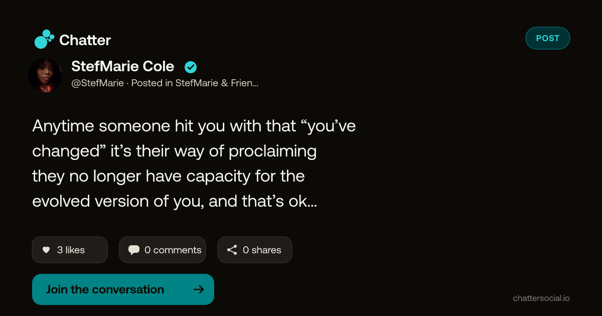 StefMarie Cole on Chatter