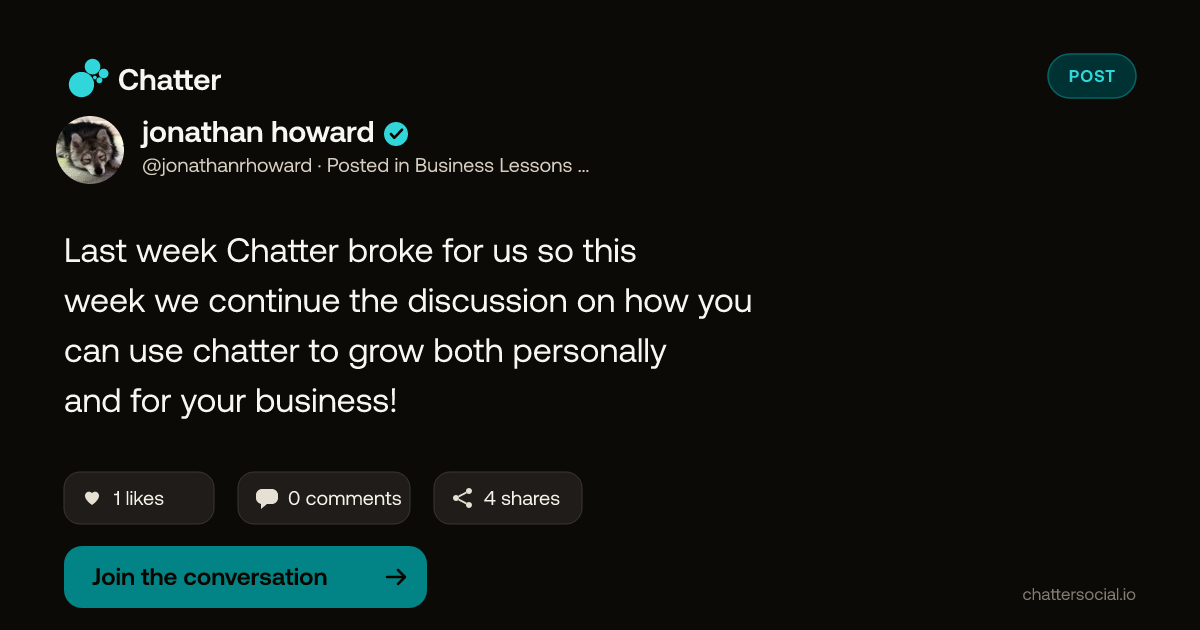 jonathan howard on Chatter