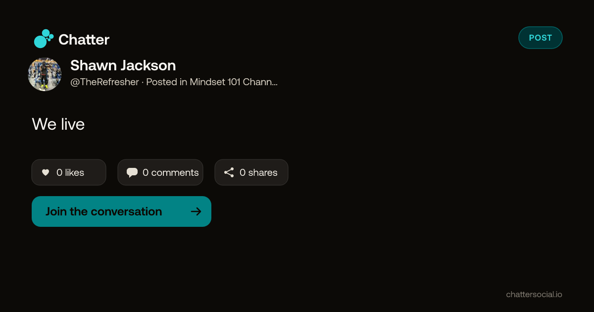 Shawn Jackson on Chatter