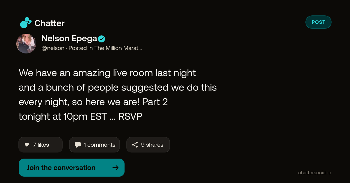 Nelson Epega on Chatter