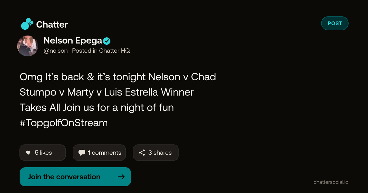 Nelson Epega on Chatter