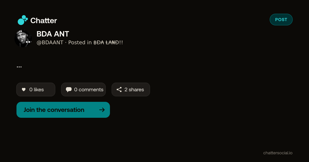 BDA ANT on Chatter