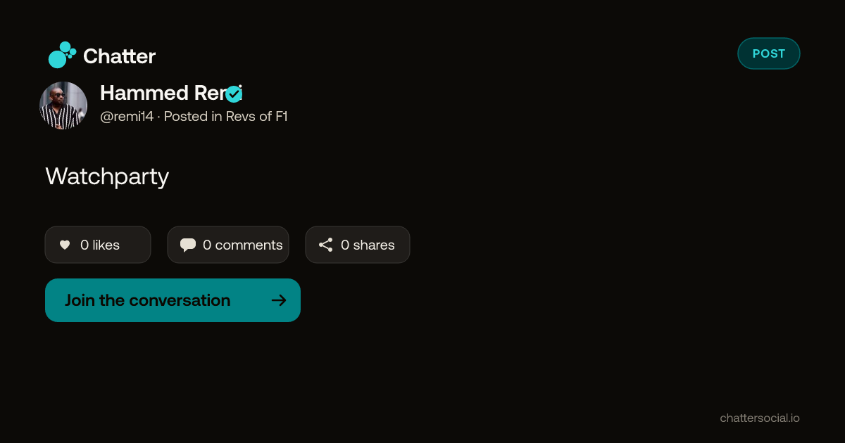 Hammed Remi on Chatter