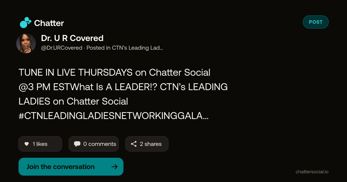 Dr. U R Covered on Chatter