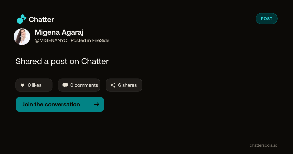 Migena Agaraj on Chatter