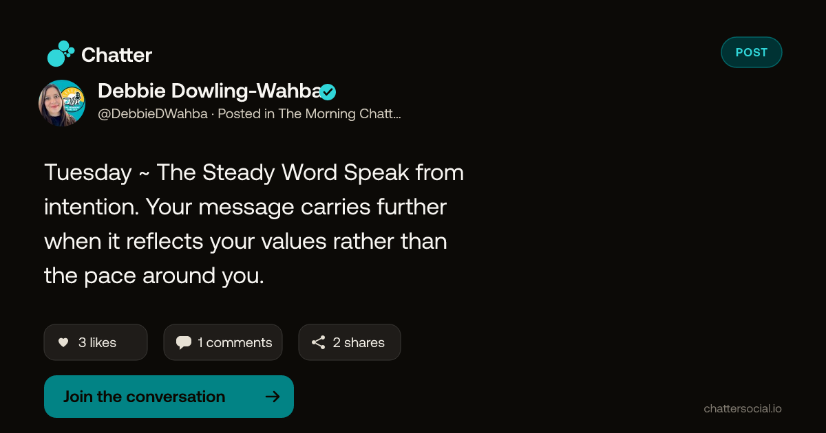 Debbie Dowling-Wahba on Chatter