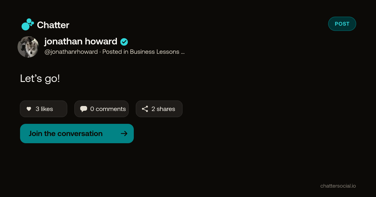 jonathan howard on Chatter