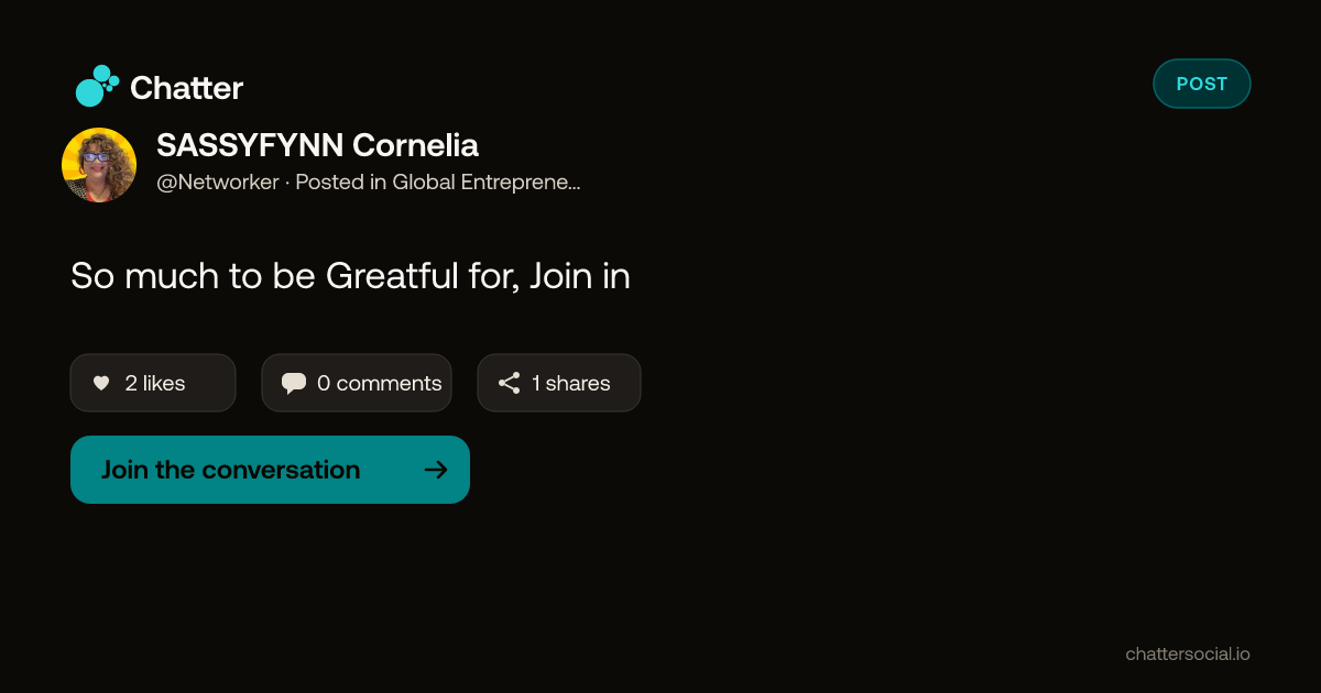 SASSYFYNN Cornelia on Chatter