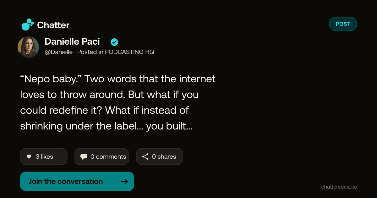Danielle Paci on Chatter